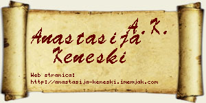 Anastasija Keneški vizit kartica